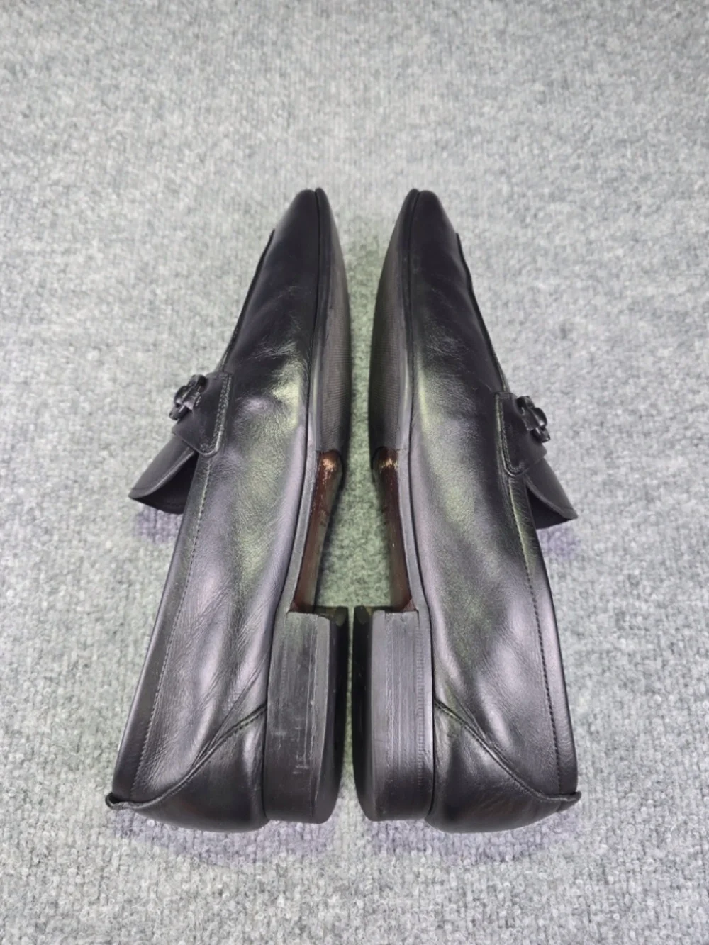 Salvatore Ferragamo Black Leather Gancini Bit Loafers - Size 9.5 D